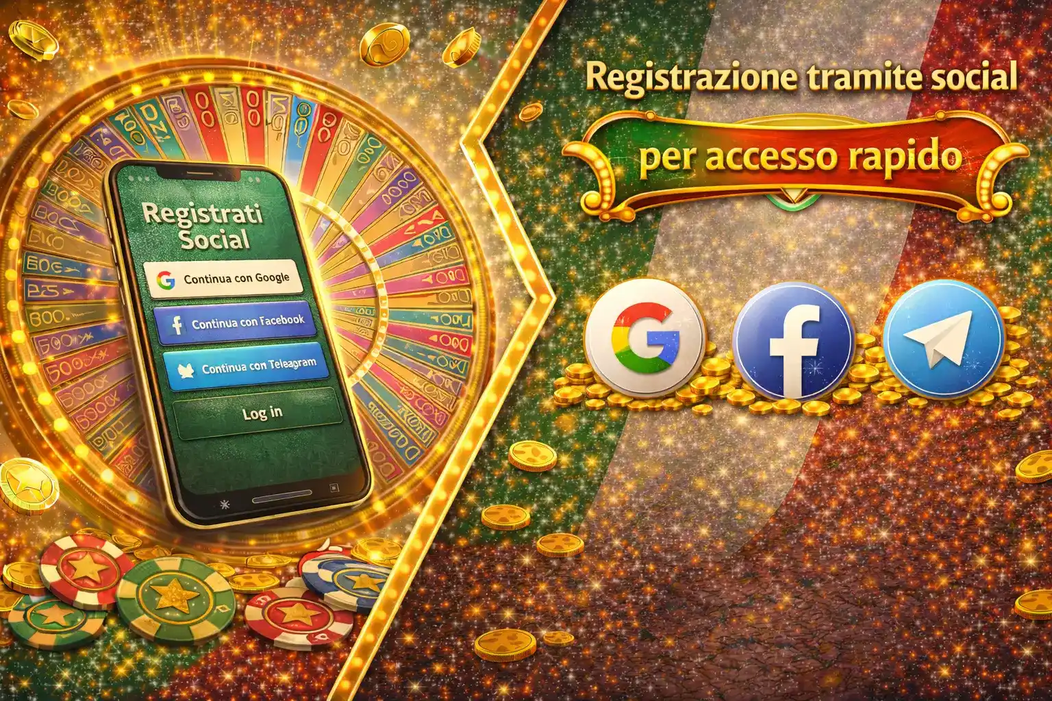 Registrazione tramite social per accesso rapido